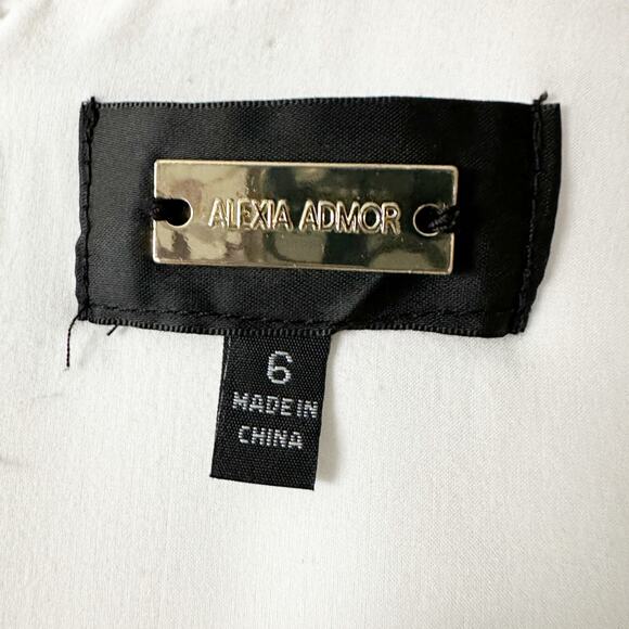 Alexia Admor Gracie Sweetheart Midi White Front Slit Dress Women's Size 6 - Picture 4 of 13